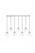 Elegant Lighting LD2230C - Baxter 7 Lights Chrome Pendant With Clear Glass