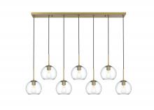 Elegant Lighting LD2230SG - Baxter 54 Inch Pendant Clear Shade in Satin Gold