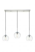 Elegant Lighting LD2236C - Baxter 3 Lights Chrome Pendant With Clear Glass