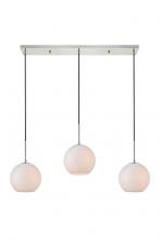 Elegant Lighting LD2237C - Baxter 3 Lights Chrome Pendant With Frosted White Glass