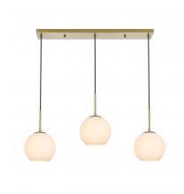 Elegant Lighting LD2237SG - Baxter 36 Inch Pendant Frosted White Shade in Satin Gold
