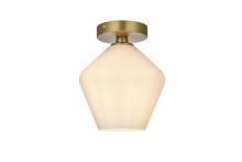 Elegant Lighting LD2255SG - Gene 8 Inch Flush Mount Frosted White Shade in Satin Gold