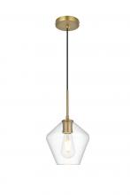 Elegant Lighting LD2256SG - Gene 8 Inch Pendant Clear Shade in Satin Gold