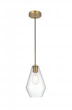 Elegant Lighting LD2260SG - Gene 7 Inch Pendant Clear Shade in Satin Gold