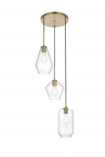 Elegant Lighting LD2268SG - Gene 17.5 Inch Pendant Clear Shade in Satin Gold