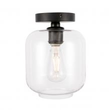 Elegant Lighting LD2270BK - Collier 1 light Black and Clear glass Flush mount