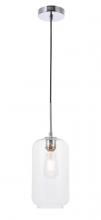 Elegant Lighting LD2276C - Collier 1 light Chrome and Clear glass pendant