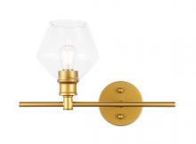 Elegant Lighting LD2300BR - Gene 1 light Brass and Clear glass right Wall sconce