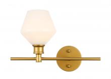 Elegant Lighting LD2301BR - Gene 1 light Brass and Frosted white glass right Wall sconce