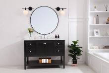 Elegant Lighting LD2305BK - Gene 1 light Black and Frosted white glass left Wall sconce