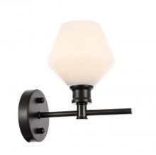 Elegant Lighting LD2309BK - Gene 1 light Black and Frosted white glass Wall sconce