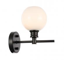 Elegant Lighting LD2311BK - Collier 1 light Black and Frosted white glass Wall sconce