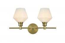 Elegant Lighting LD2313SG - Gene 2 Light Satin Gold and Frosted White Glass Wall Sconce