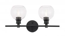 Elegant Lighting LD2314BK - Collier 2 light Black and Clear glass Wall sconce
