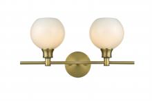 Elegant Lighting LD2315SG - Collier 2 Light Satin Gold and Frosted White Glass Wall Sconce