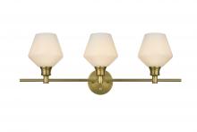 Elegant Lighting LD2317SG - Gene 3 Light Satin Gold and Frosted White Glass Wall Sconce