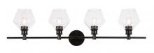 Elegant Lighting LD2320BK - Gene 4 light Black and Clear glass Wall sconce