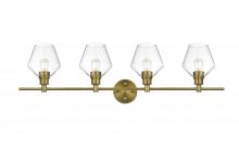 Elegant Lighting LD2320SG - Gene 4 Light Satin Gold and Clear Glass Wall Sconce