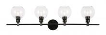 Elegant Lighting LD2322BK - Collier 4 light Black and Clear glass Wall sconce