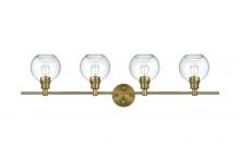 Elegant Lighting LD2322SG - Collier 4 Light Satin Gold and Clear Glass Wall Sconce