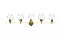 Elegant Lighting LD2324SG - Gene 5 Light Satin Gold and Clear Glass Wall Sconce
