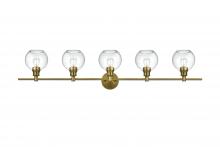 Elegant Lighting LD2326SG - Collier 5 Light Satin Gold and Clear Glass Wall Sconce