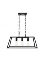 Elegant Lighting LD4061D25BK - Resolute 3 light black Pendant