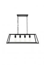 Elegant Lighting LD4061D32BK - Resolute 4 light black Pendant