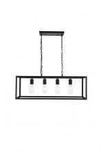 Elegant Lighting LD4063D32BK - Resolute 4 light black Pendant