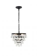 Elegant Lighting LD5016D13BK - Kora 3 light Black Pendant