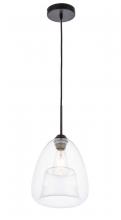 Elegant Lighting LD5031D8BK - Kason 1 light Black and Clear glass pendant