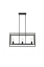 Elegant Lighting LD7056D32BK - Voir 3 lights pendant in black