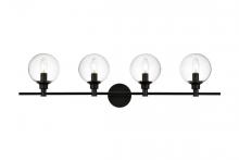 Elegant Lighting LD7318W38BLK - Jaelynn 4 light Black and Clear Bath Sconce