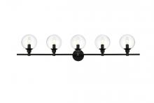 Elegant Lighting LD7318W47BLK - Jaelynn 5 light Black and Clear Bath Sconce