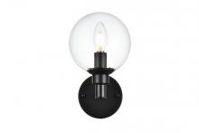Elegant Lighting LD7318W6BLK - Jaelynn 1 light Black and Clear Bath Sconce