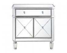 Elegant Lighting MF6-1002SC - 1 Drawer 2 Door Cabinet 32 in. x 16 in. x 32 in. in silver Clear