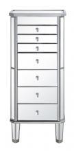 Elegant Lighting MF6-1003SC - 7 Drawer Jewelry Armoire 18 in. x 12 in. x 41 in. in silver Clear