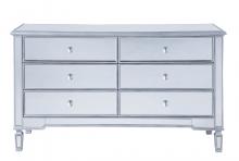 Elegant Lighting MF6-1036S - 6 drawers cabinet 60 in. x 20 in. x 34 in. in silver paint