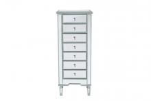 Elegant Lighting MF6-1047S - Lingerie Chest 7 drawers 20in. W x 15in. D x 48in. H in antique silver paint