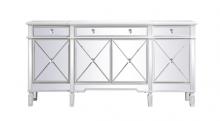 Elegant Lighting MF6-2111AW - 72 inch mirrored credenza in antique white