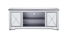 Elegant Lighting MF601S - 60 in. mirrored TV stand in antique silver