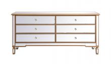 Elegant Lighting MF63672G - Contempo 72 in. mirrored chest in antique gold