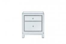 Elegant Lighting MF72016 - Nightstand 1 door 21in. W x 14in. D x 24in. H in antique silver paint