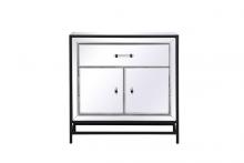 Elegant Lighting MF72028BK - James 28.5 in. mirrored cabinet in black