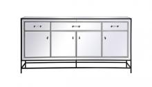 Elegant Lighting MF72072BK - James 72 in. mirrored credenza in black