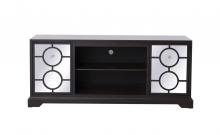 Elegant Lighting MF802DT - 60 in. mirrored TV cabinet stand in dark walnut