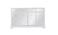 Elegant Lighting MF81001WH - 60 in. mirrored credenza in white