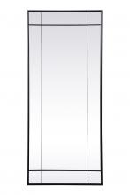 Elegant Lighting MR3FL3070BLK - French Panel Full Length Mirror 30x70 Inch In Black