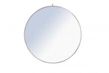 Elegant Lighting MR4069S - Metal frame Round Mirror with decorative hook 48 inch Silver finish