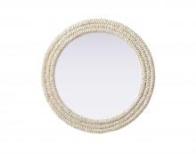 Elegant Lighting MR4B30LN - Round Cornhusk Mirror 30x30 in Linen White